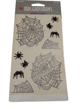 Mrs. Grossman's Spider Web & Spider Stickers - Black & Silver Vintage